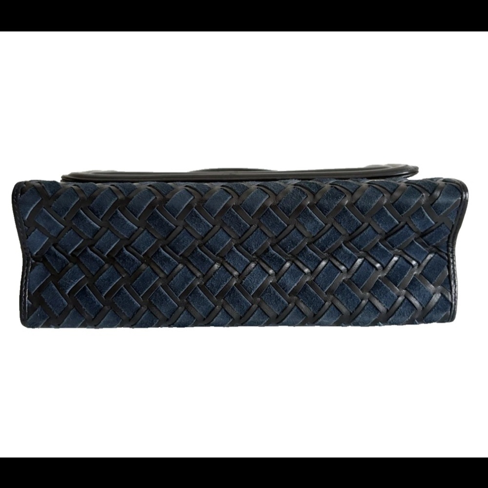 Vintage Bally top handle quilted leather navy Crossbody handbag from Japan - Picture 15 of 16